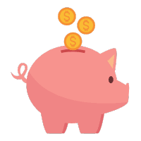 5 Reasons to Outsource Development Blog. Icon shows a piggy bank showing cost effectiveness.