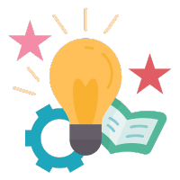 5 Reasons to Outsource Development Blog. Icon shows a lightbulb, gear, and open book to show innovation.