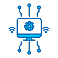 5 Reasons to Outsource Development Blog. Icon shows a computer screen that is being modernised.
