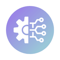 Icon showing gear being automated, representing automating key processes as part of digital transformation