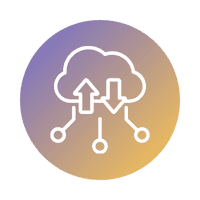 Cloud-native custom application development graphic showing cloud infrastructure integration for high-performance website applications