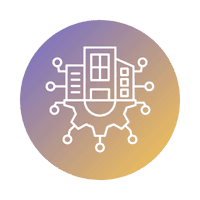 Enterprise-grade custom application development icon representing scalable web solutions designed for complex business operations