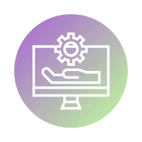 Icon representing system support and maintenance, featuring a wrench and screwdriver