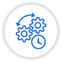 Two gears and clock that represents restoring performance