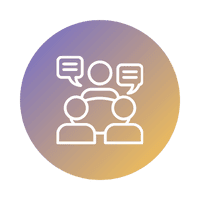 Daily stand-up icon symbolising agile sprint event for team progress updates and blocker identification.
