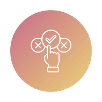 selection and hand icon representing better decisions through connected systems