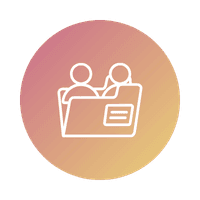 People and folder icon representing HR and payroll systems connected through custom APIs