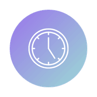 Icon showing a clock representing time being a cost of manual processes