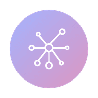 Icon shows multiple circles connected with lines, representing connectivity when choosing between cloud vs. on-premises hosting.