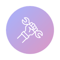 Icon shows a hand holding a spanner, representing maintenance when choosing between cloud vs. on-premises hosting.
